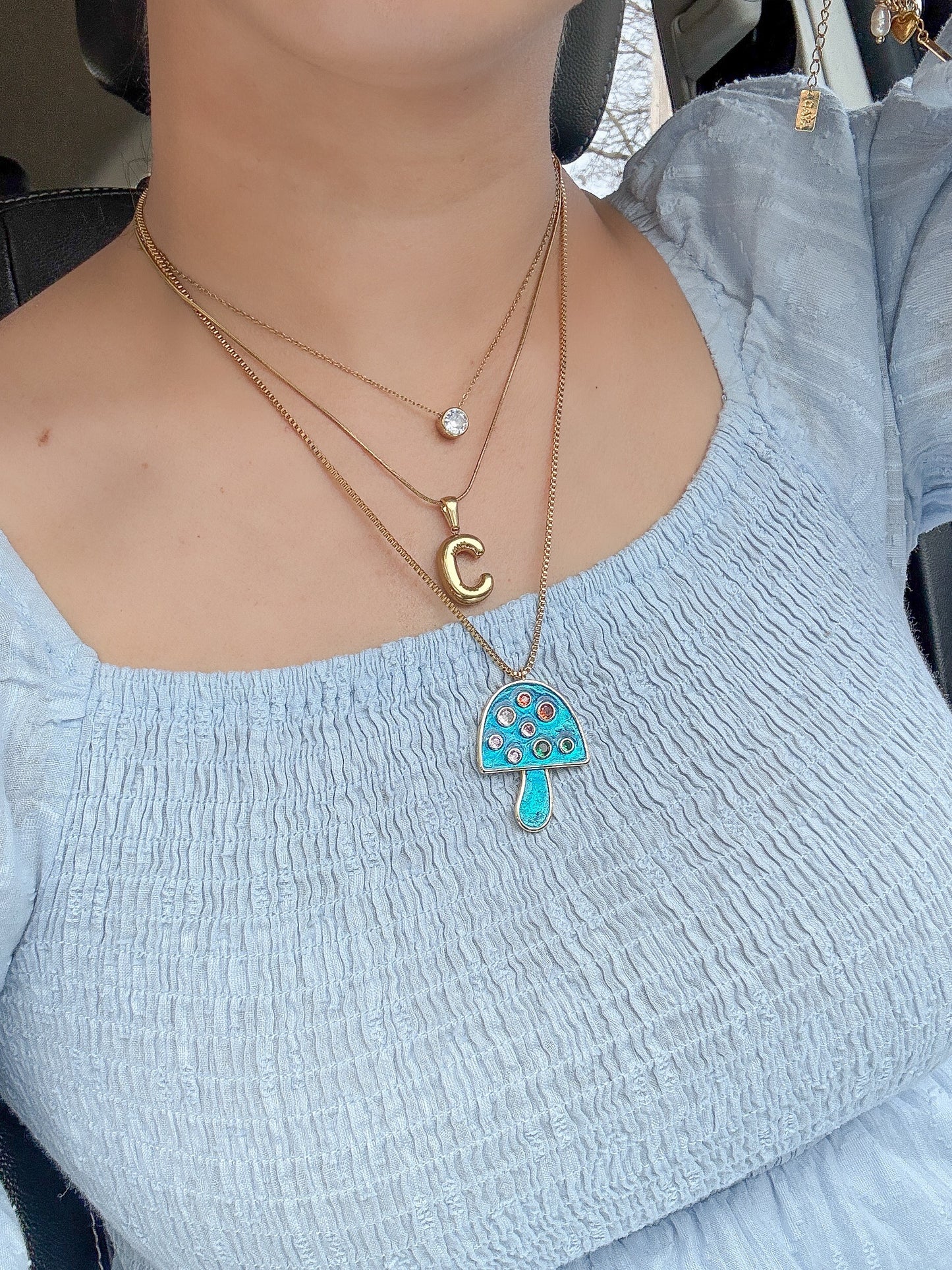 Inicial burbuja necklace