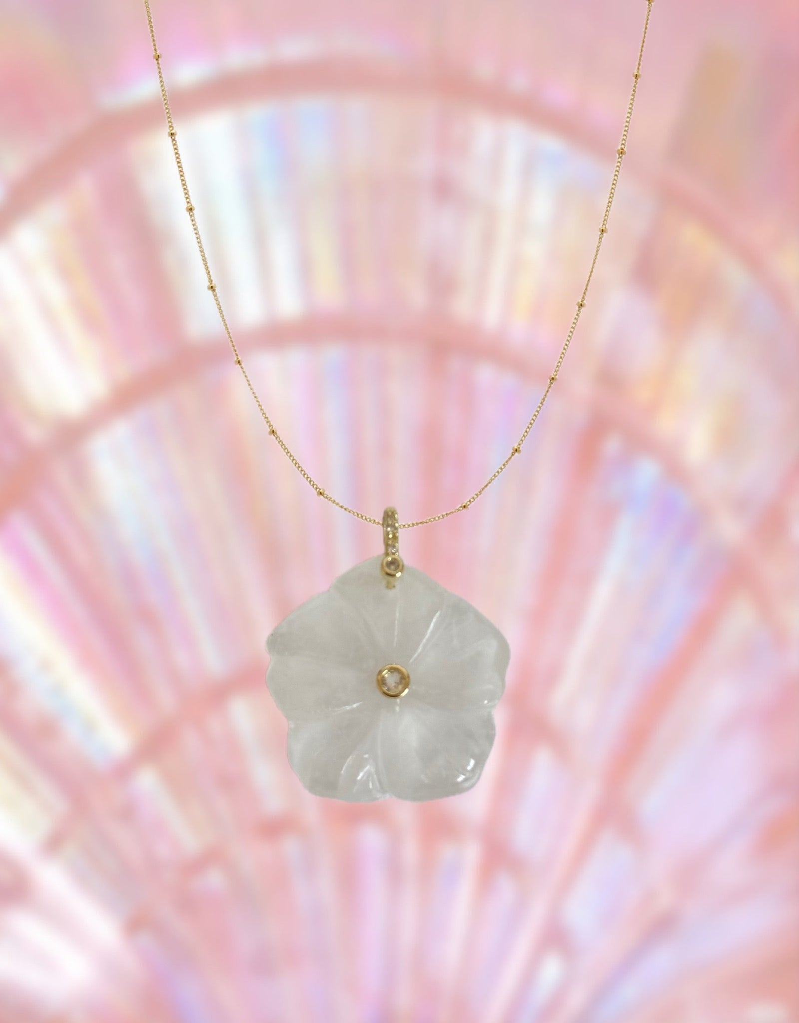 Clear Natural Flower Necklace