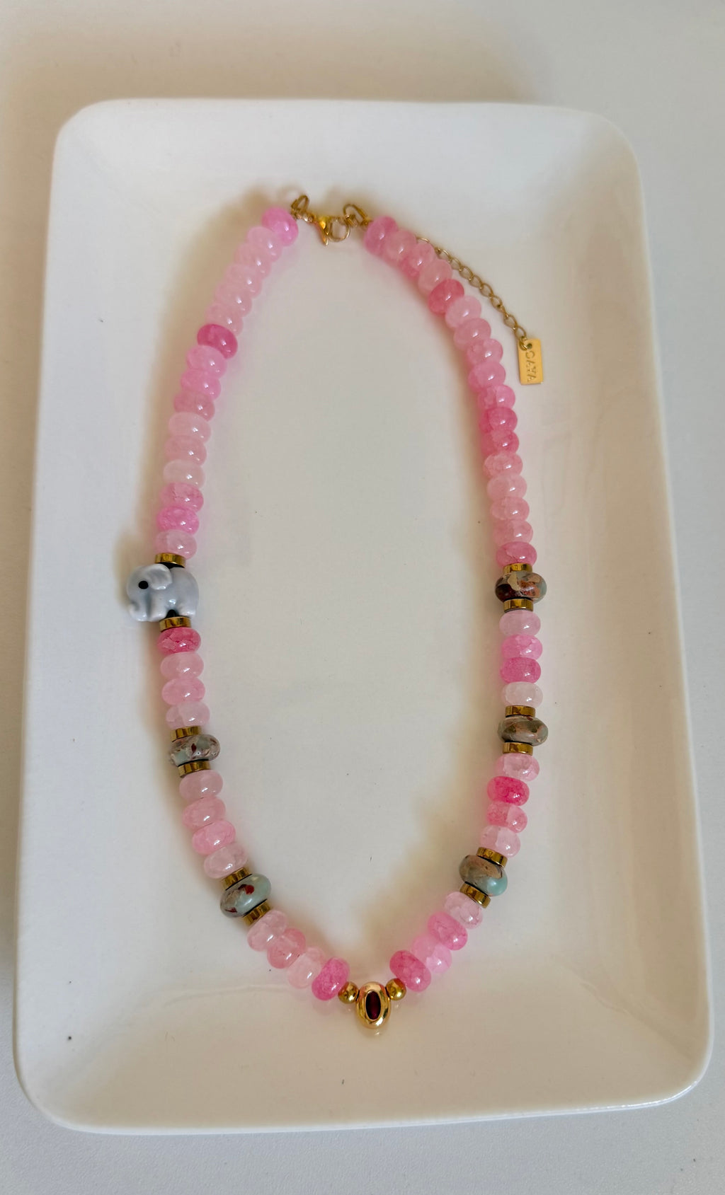 Pink Beaded Elephant