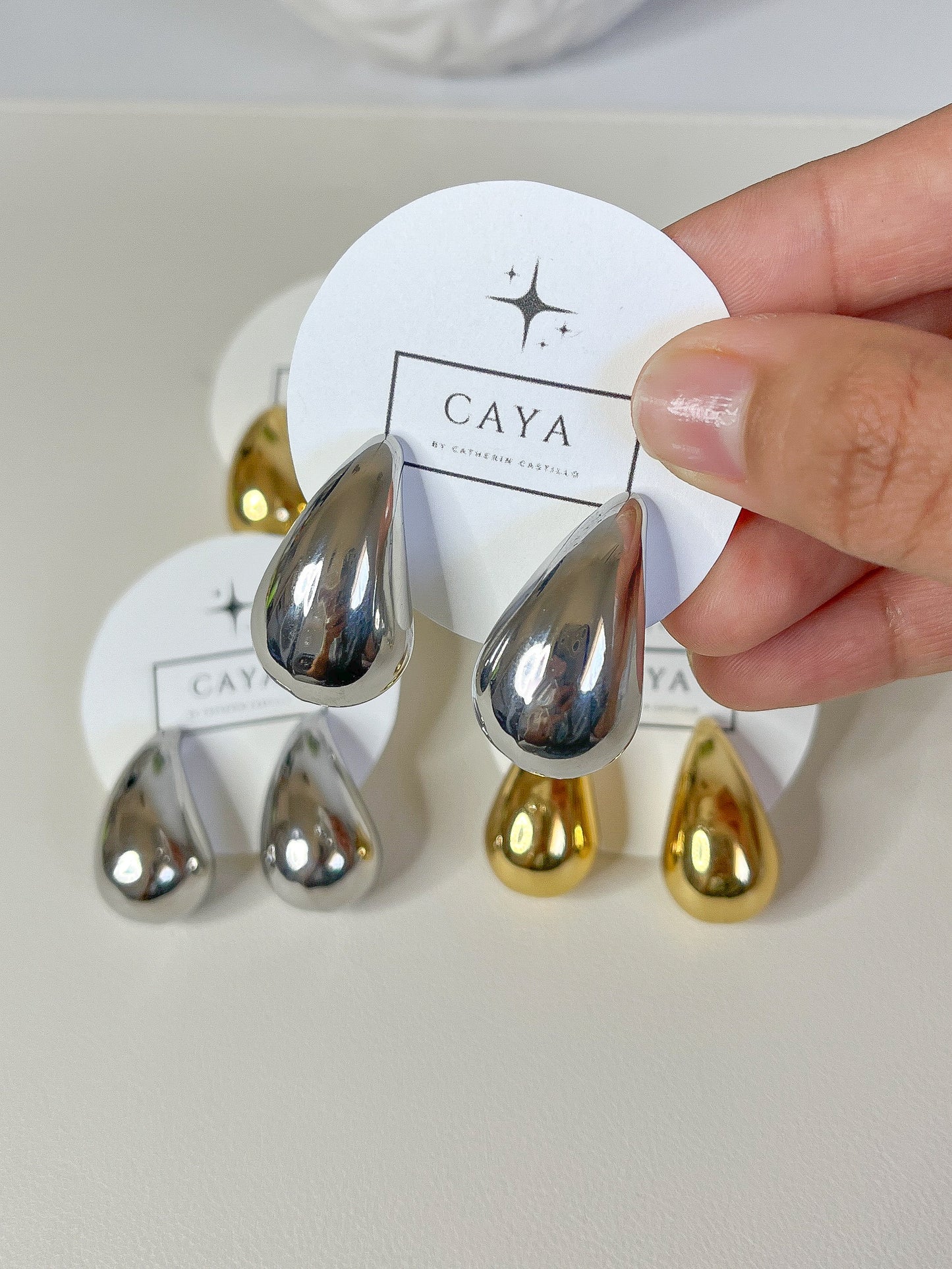 Silver Drop Studs