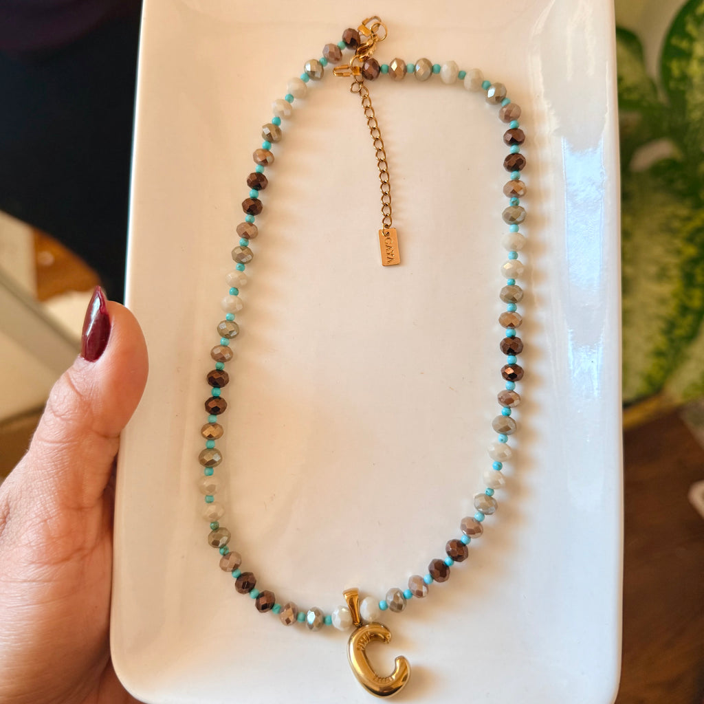 Beaded Initial Necklace