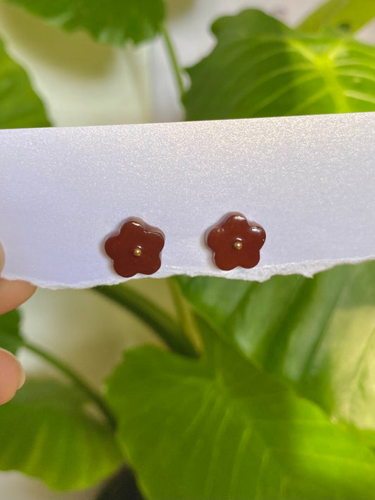 Brown Flower Earring