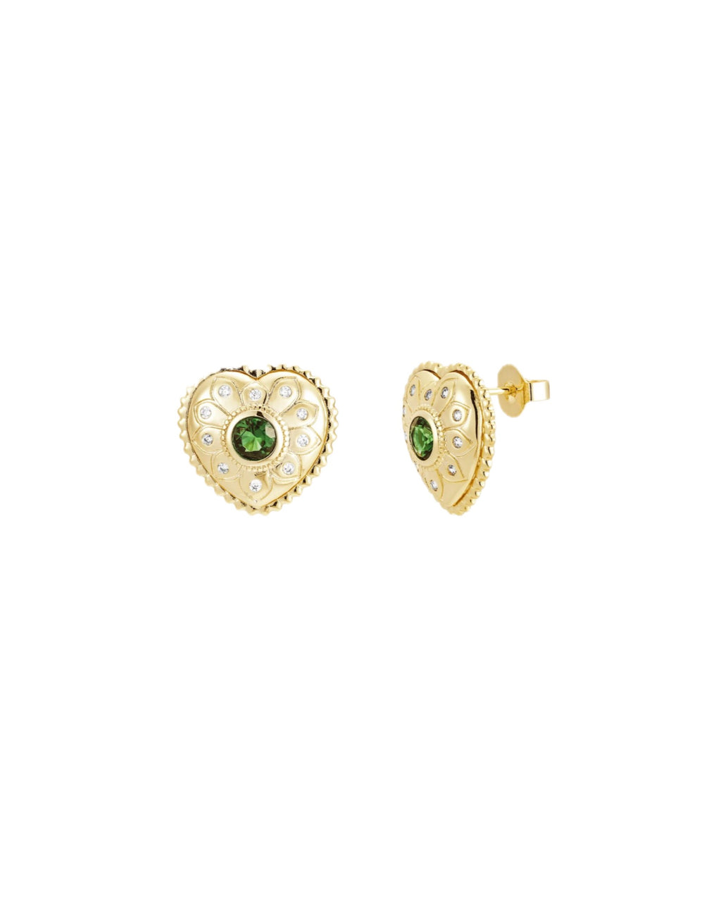 Esmeralda Heart Earrings