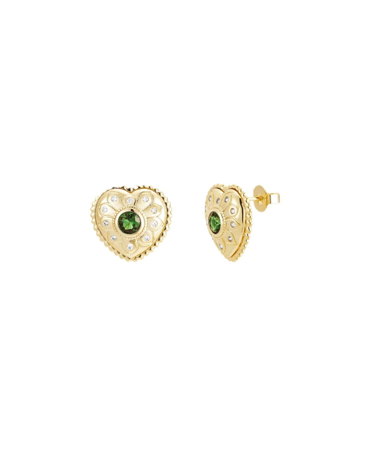 Esmeralda Heart Earrings