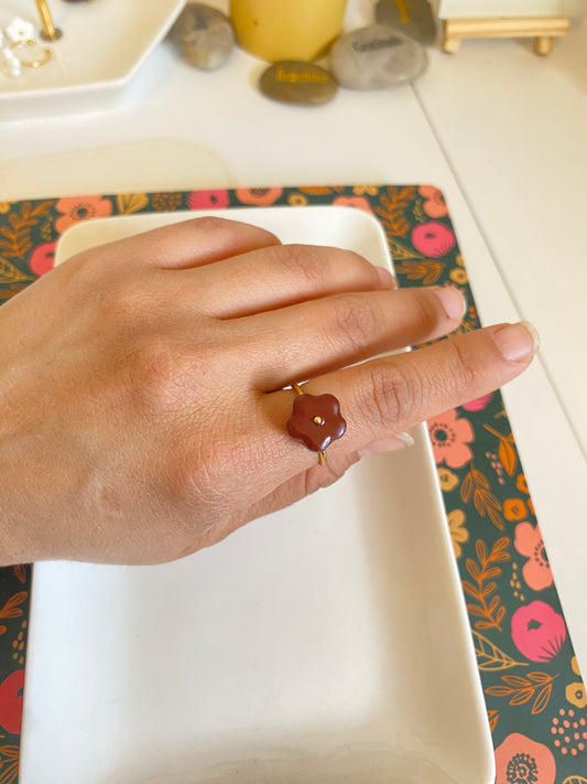 Brown Flower Ring