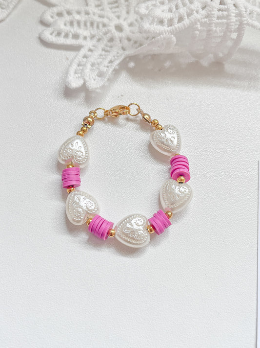 White Heart Bracelet