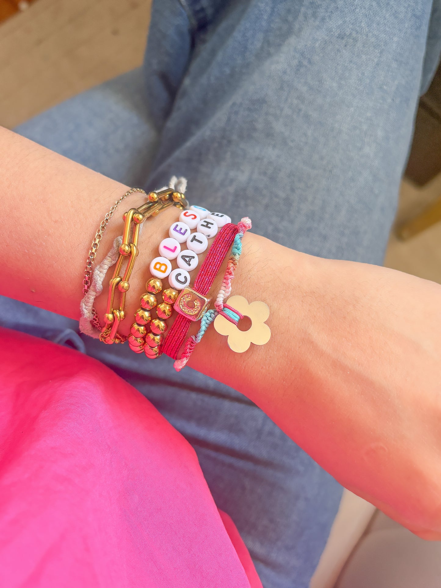 Colorful flower bracelet