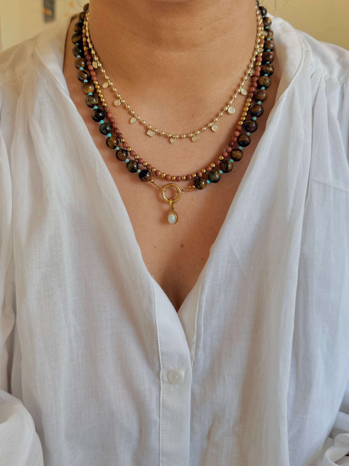 Tiger’s Eyes Turquoise Necklace