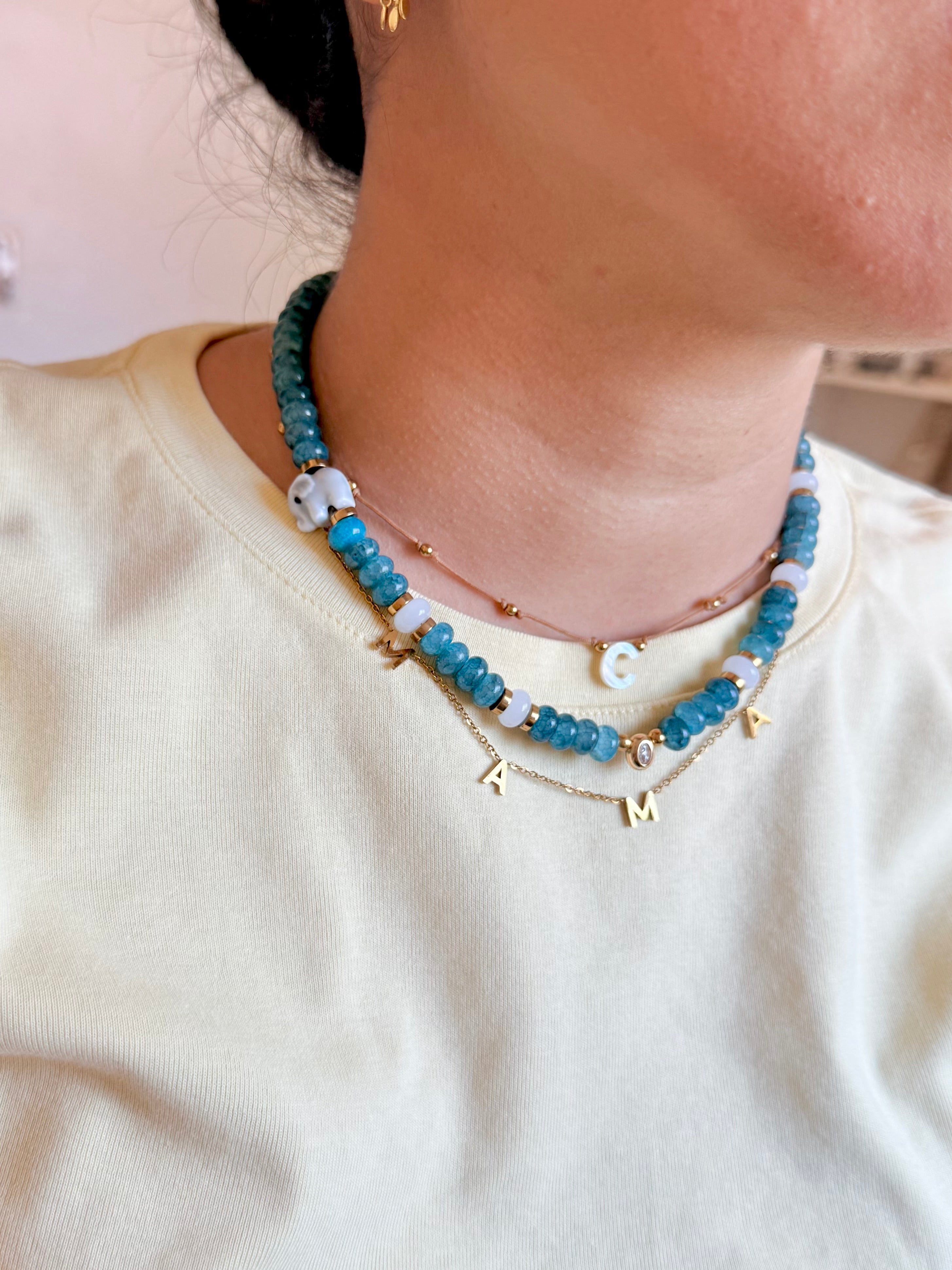 Blue Beaded Elephant