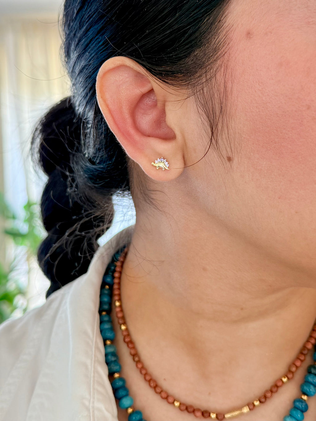 Lila Dinosaur Earrings