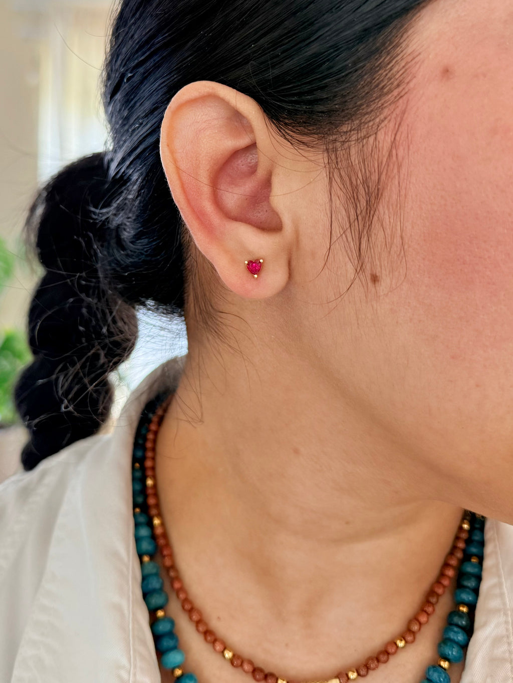 Fucsia Heart Earrings