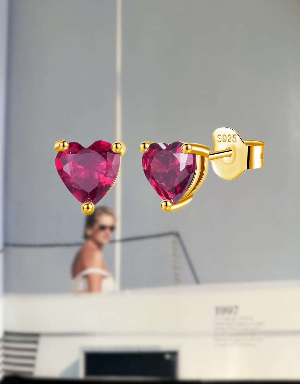 Fucsia Heart Earrings