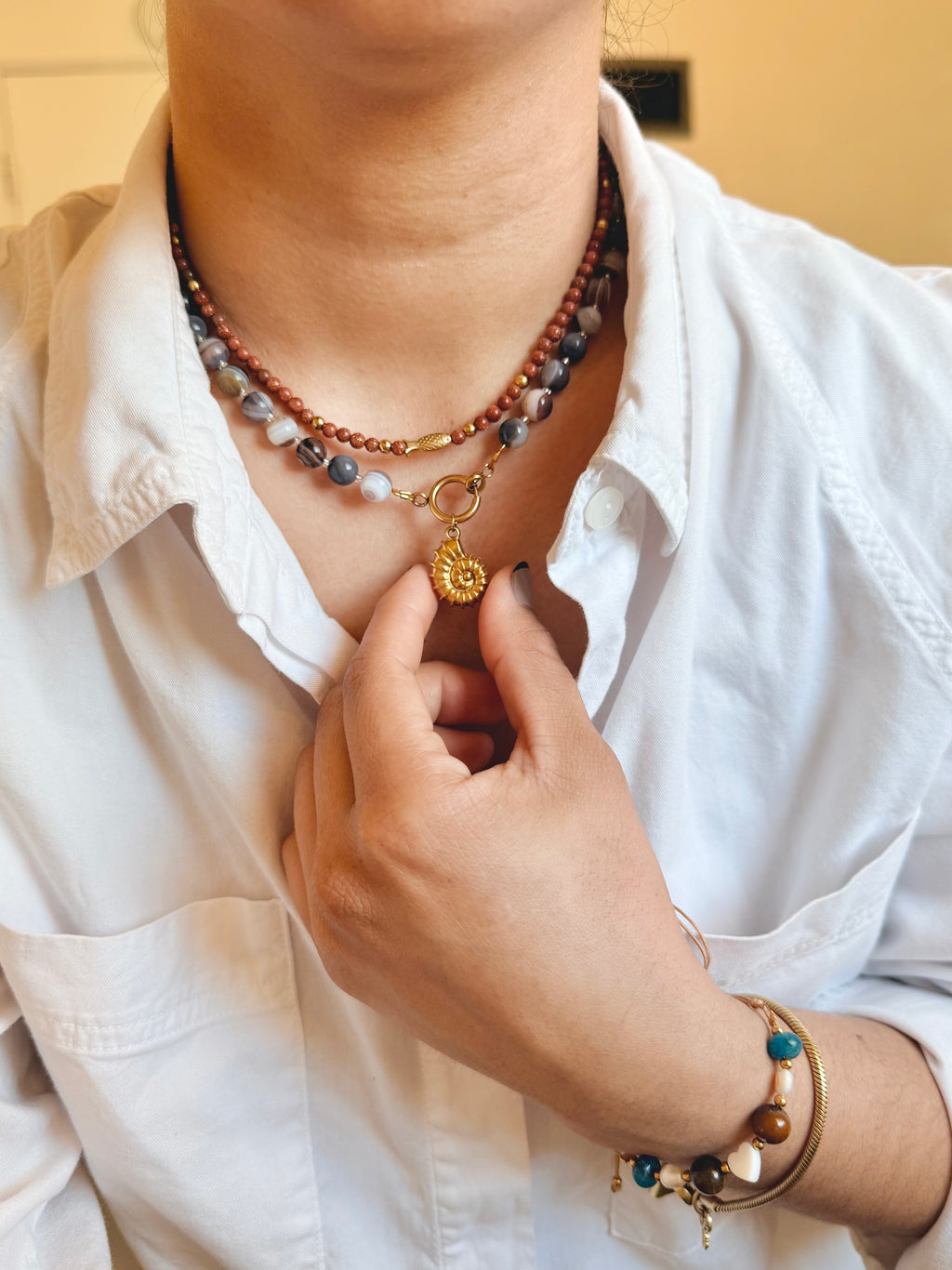 Shell Agata Necklace